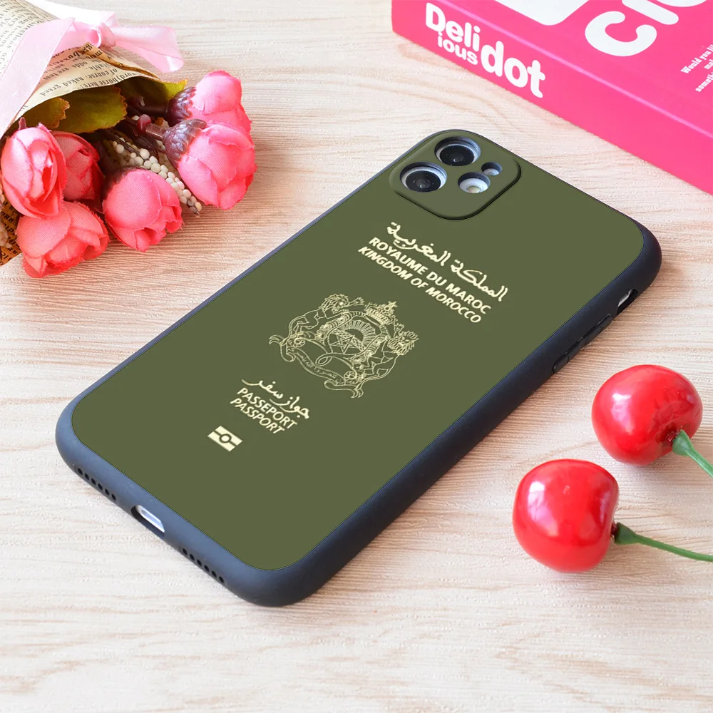 

For iPhone Moroccan Passport Print Soft Matt Apple Case