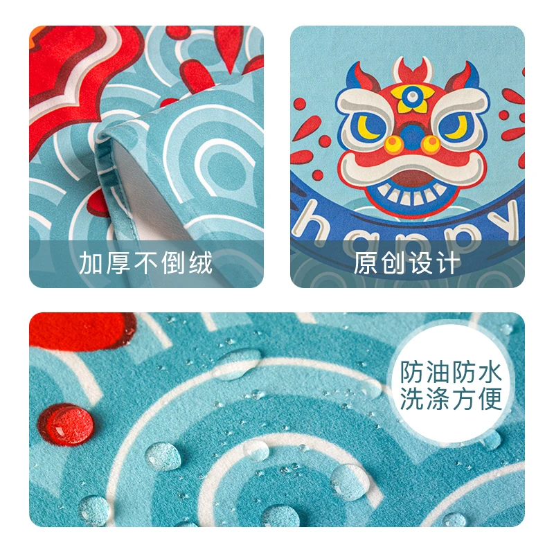 

New Chinese style tablecloth waterproof, oil proof, no washing restaurant cloth Chinese style tablecloth