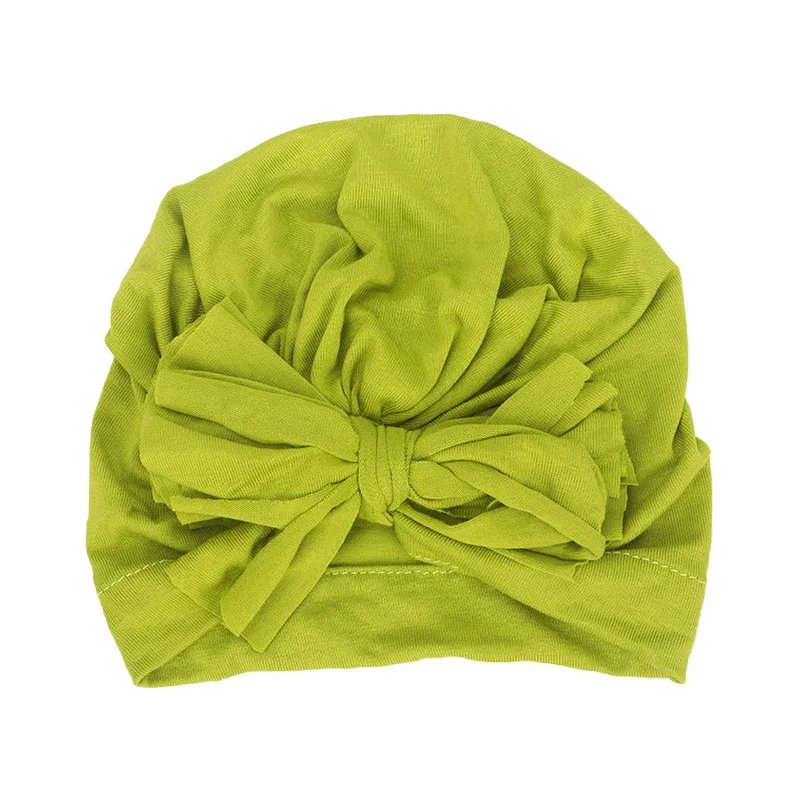 Light green 16 цветов, хлопковая детская шапка, шапка-тюрбан с бантом, реквизит для фотосессии, детская шапочка, Аксессуары для младенцев, детская шапка для девочек и мальчиков, детские шапки - Цвет: Light green