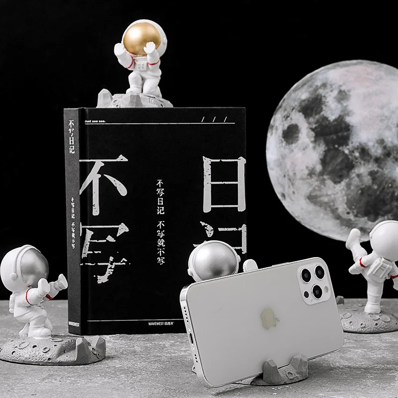 astronaut phone holder resin universal cell stand bracket desk ornaments kids gift toy office table decoration stationery a6615 free global shipping