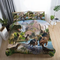 cartoon vivid dinosaur 3d printed bedding set kids boys teens duvet covers pillowcases comforter bedclothes bed linenno sheet