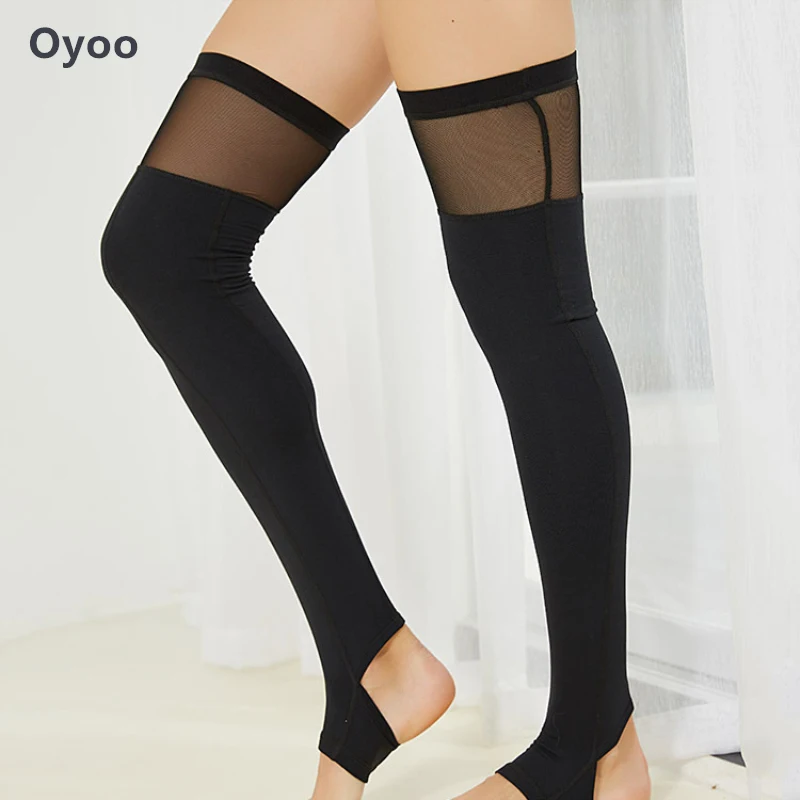 

Женские носки для йоги Oyoo, высокие эластичные зимние спортивные носки для танцев, гетры для балета