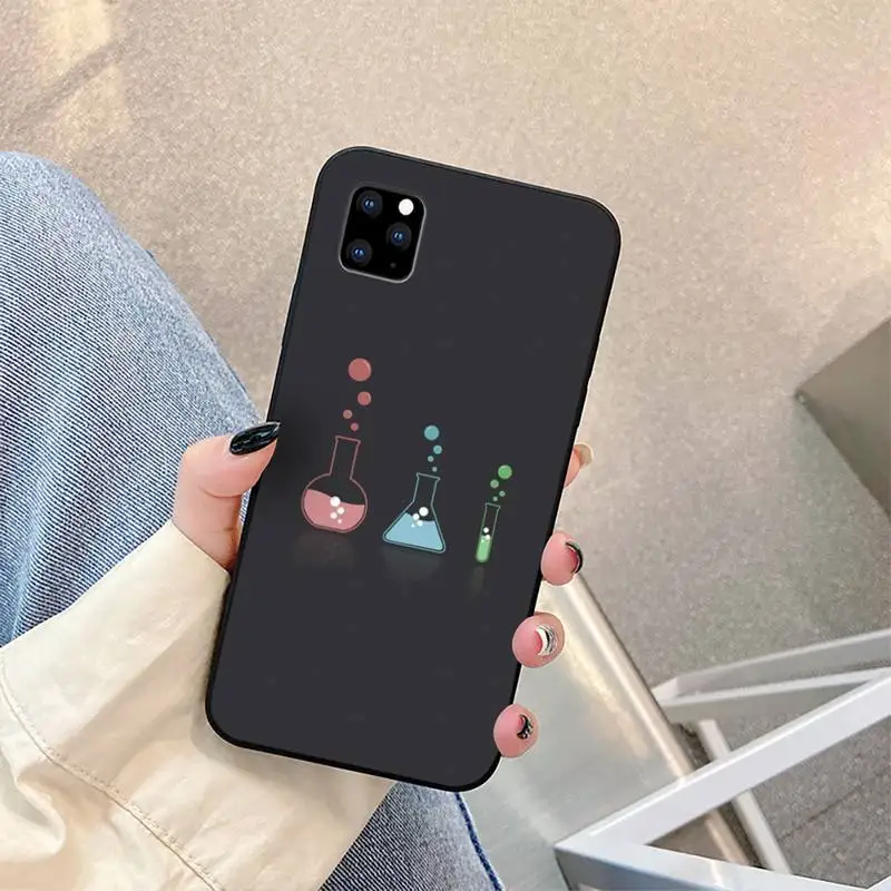 

Cience chemistry black Silicone Phone Case for iphone 6s 7 8 plus xr xs 11 12pro max mini Silicone Fundas Coque