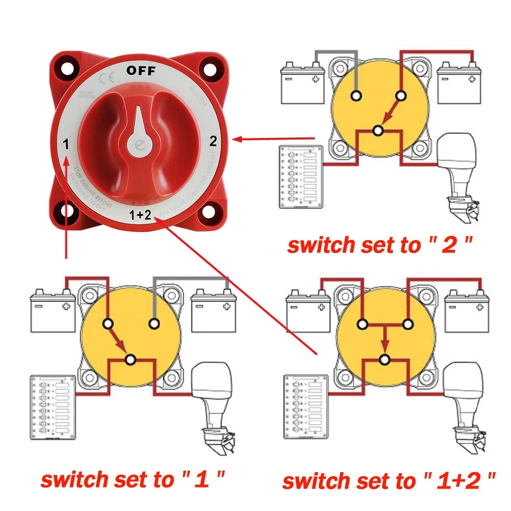 4 позиции 32V 350 Amp E-Series водонепроницаемое зажигание защищенная Морская Лодка