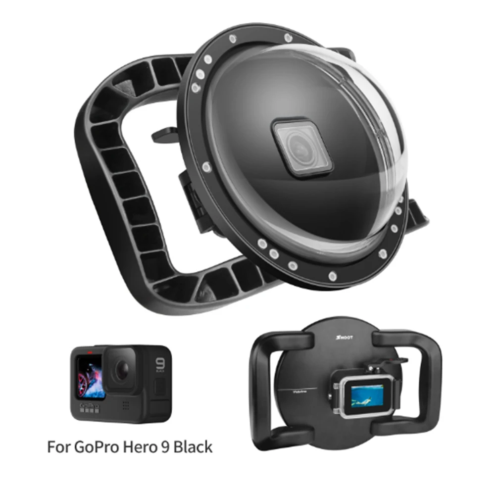Подводный дайвинг купол порт для GoPro Hero 9 Двойная ручка триггер подводный