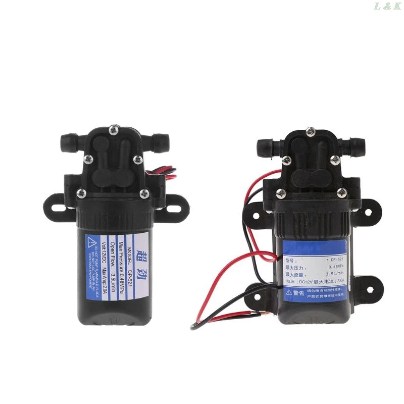 

DC 12V 3.5L/Min 0.48MPa 70 PSI Diaphragm High Pressure Self Priming Water Pump l29k
