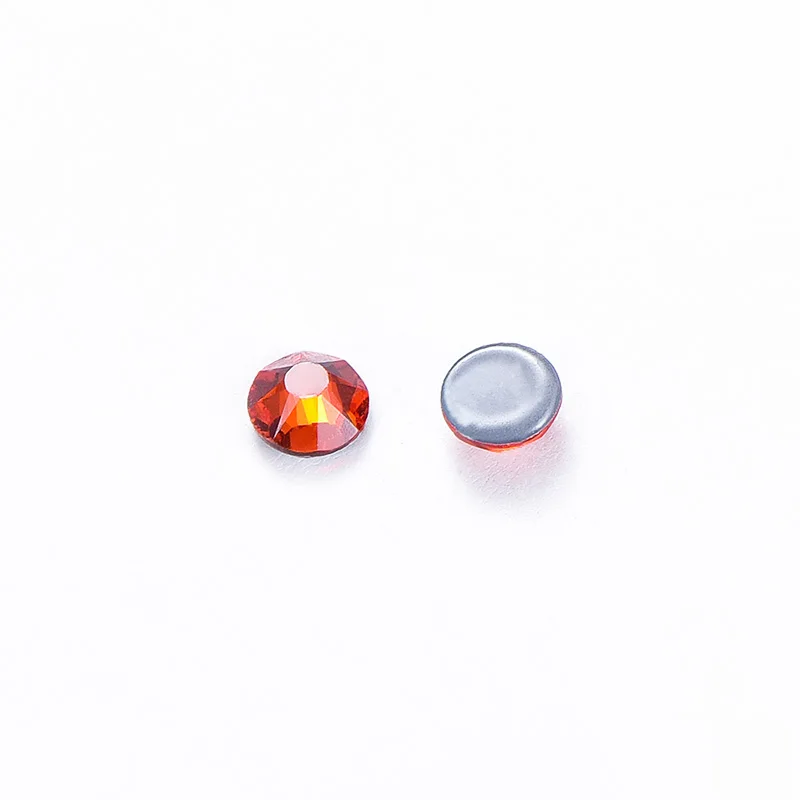 Оранжевые стразы горячей фиксации 8 больших маленьких граней для DIY Одежда камень