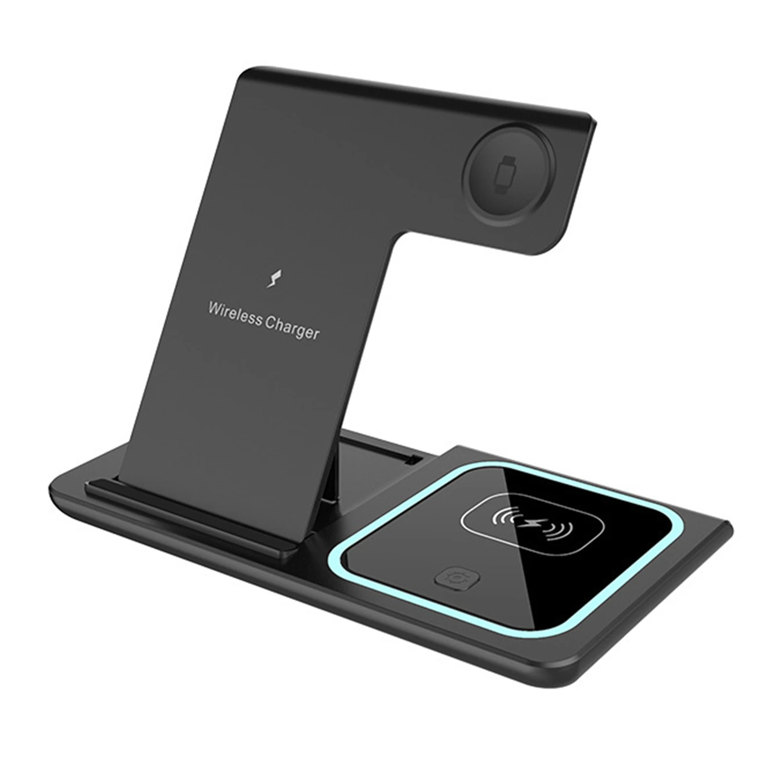 

3 In 1 Folding Travel Portable Wireless Charger Stand Home Office 15W Desktop Gift Fast Charging Phone Earbuds Watch Vertical