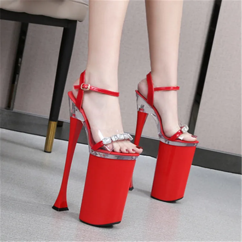 

Блестящие декоративные туфли на высоком каблуке 26 см, модельные туфли для танцев на шесте, туфли для ночного клуба, сандалии на высоком каблуке