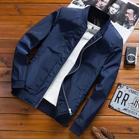 zip up men jacket spring autumn fashion brand slim fit coats male casual baseball bomber jacket