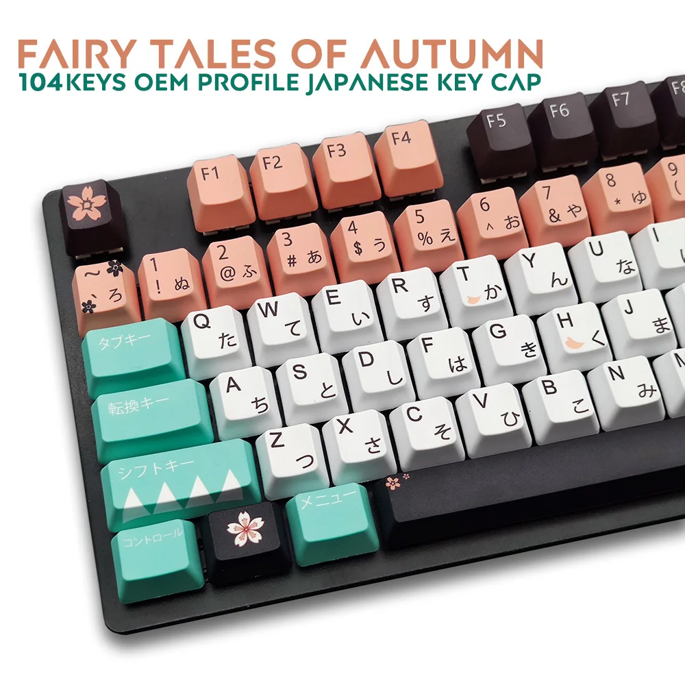 

117 клавиши красящие клавиши Sub толстые клавиши PBT OEM профиль японская Осенняя любовь клавиши для механической клавиатуры YD60M XD64 GK61 Tada68