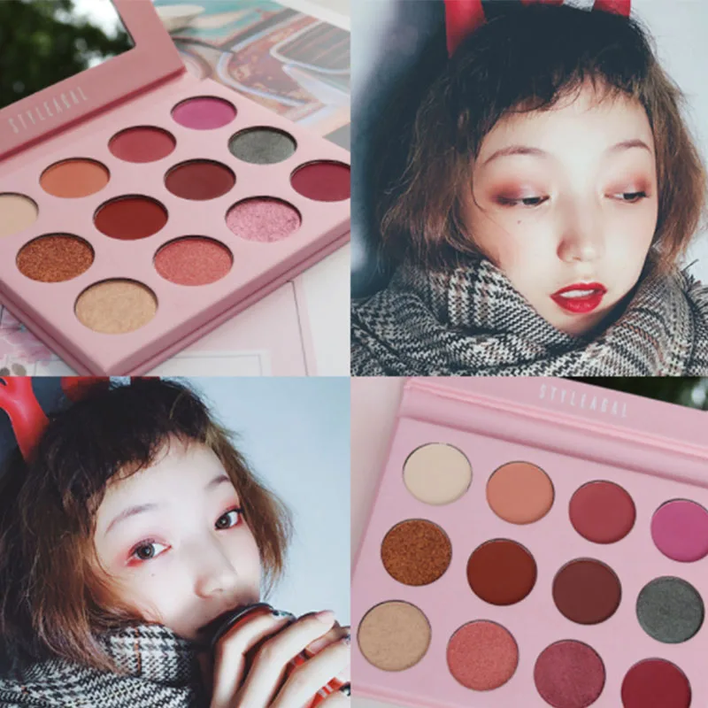 12 цветов блестящие тени для век палитра макияжа матовые мерцающий и Сияющий