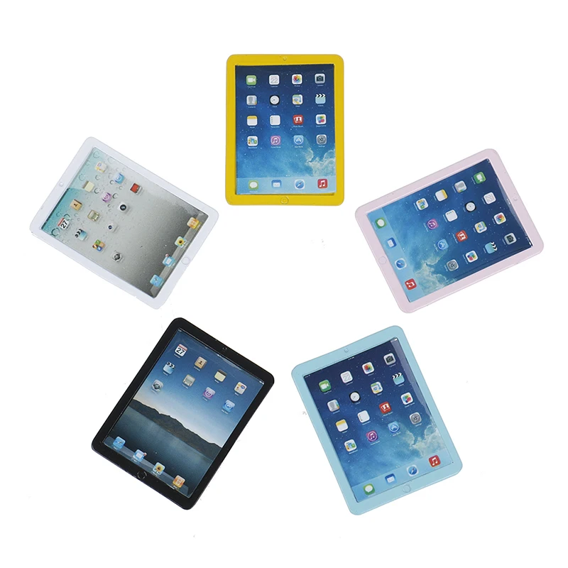 

1Pcs 1/12 Mini Dollhouse Miniature Accessories Metal Tablet Computer Model Simulation Tablet PC Toys Doll House Decoration