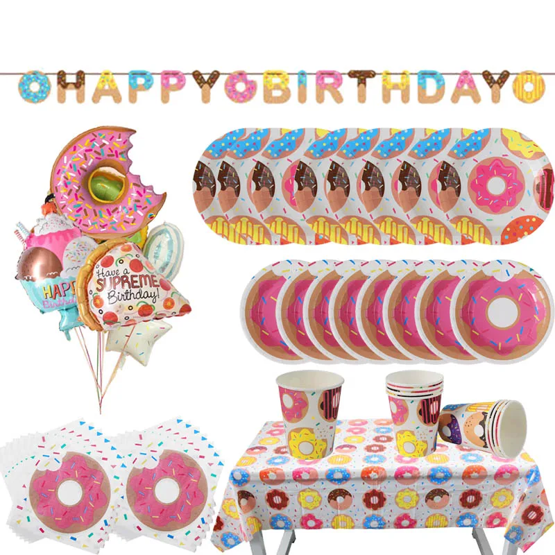 Пончик вечерние принадлежности для девочек на день рождения украшения пончик