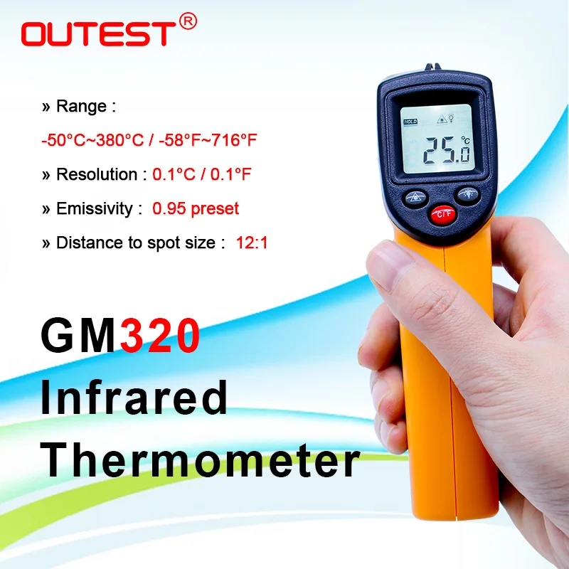Инфракрасный термометр GM320 Бесконтактный лазерный пистолет инфракрасный с ЖК