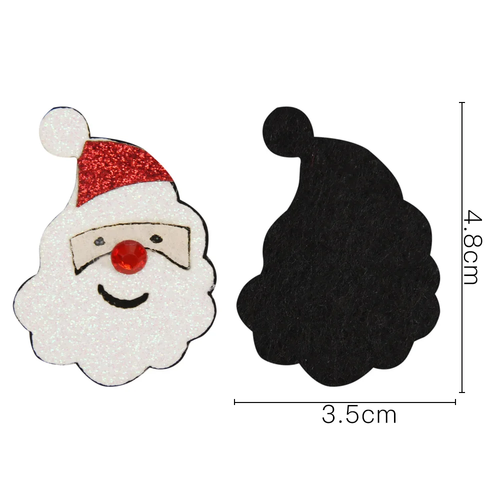 Xugar 10 шт./лот Блестящие нетканые нашивки Санта Клаус дерево плоская задняя