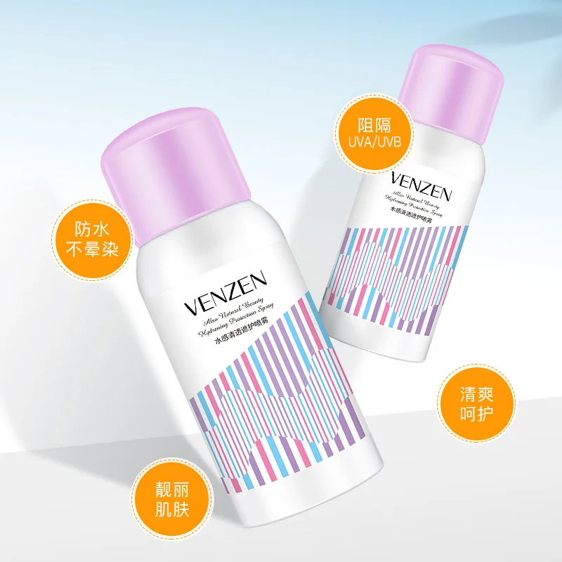 

Venzen Water-Sensitive Clear Sunscreen Spray Hydrating Moisturizing Refreshing Breathable Brightening Skin Color Isolation