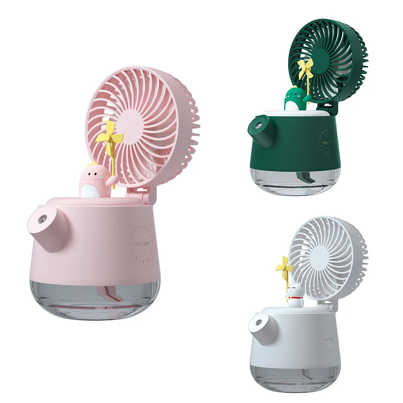 

Fan Humidifier Desktop Portable USB Charging Spray Fan Aromatherapy with Night Lights for Home Office