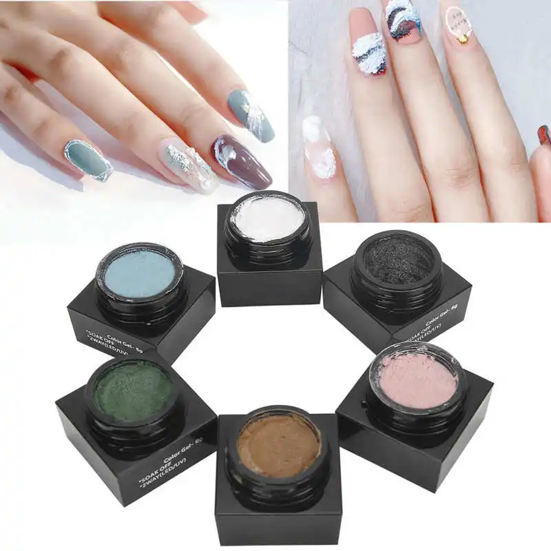 

6pcs Carved Nail Gel Cream Three Dimensional Nail Art UV Gel Cream Manicure Tool