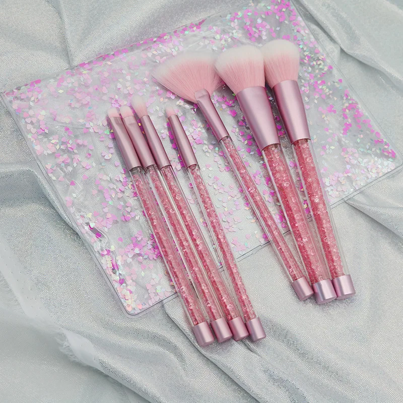 7 шт. набор кистей для макияжа блестящая Алмазная кристальная ручка кисти пудра