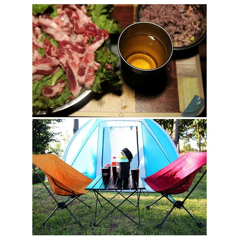 

COOLCAMP Stainless Steel Cup 350ML Metal Water Cup Coffee Cup Food Grade Cup Camping 4 Piece Set Cup Portable Travel Tumbler