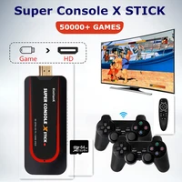 super console x stick retro game console for ps1n64dc 50000 games 4k hd tv cable box portable video game players wirelsssx2