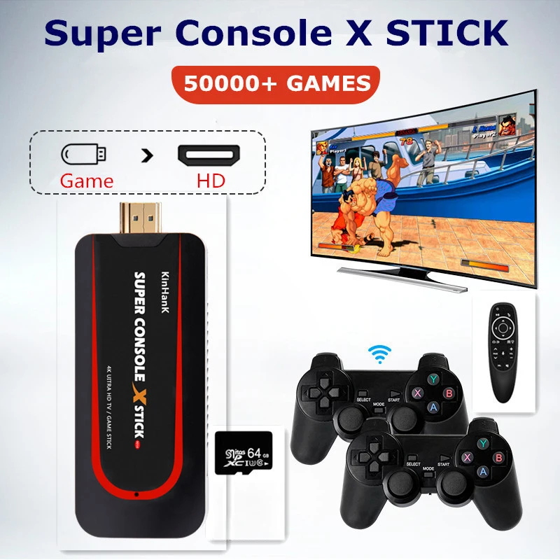 Супер консоль X STICK Ретро игровая для PS1/N64/DC 50000 + игр 4K HD TV Кабельная коробка