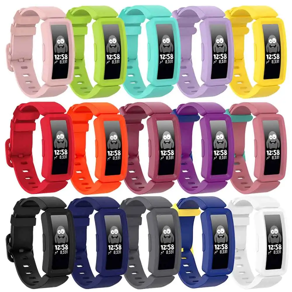 Rubber Band for Fitbit ACE 2 3 Kids Smart Watch Wristband Replacement Strap Bracelet for Fitbit Inspire 1 2 HR Watchband watchband for fitbit inspire hr strap wristband pure color soft waterproof smart watch strap for fitbit inspire hr band bracelet
