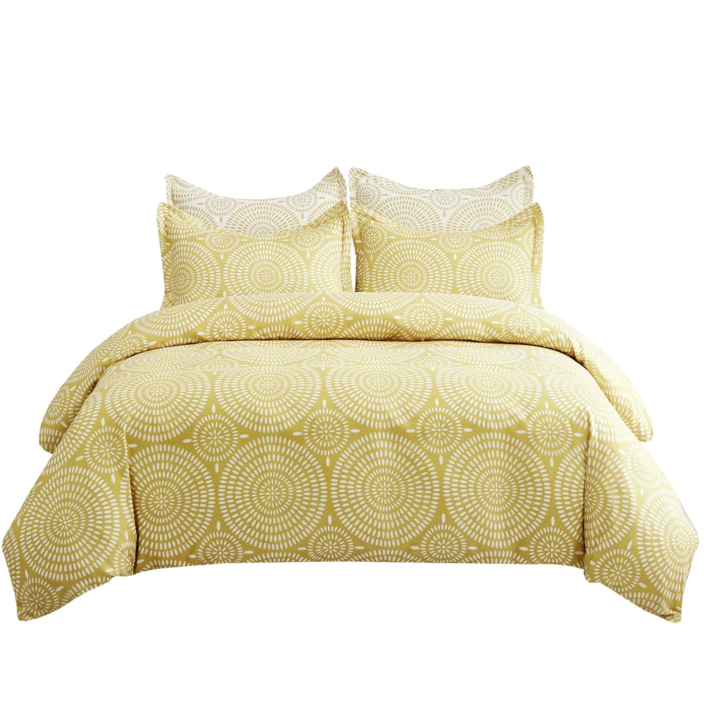 

Yellow Circle Bedding Set Geometric Pattern Duvet Cover Set Single Queen King Covers Bedclothes Reversible Comforter Cover