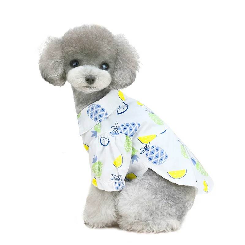 

Fashion Pet Dog T-shirt Summer Thin Dog Clothes Fruit Print Puppy Clothing Princess Pet Vest For Poodle Teddy Chihuahua S-XXL