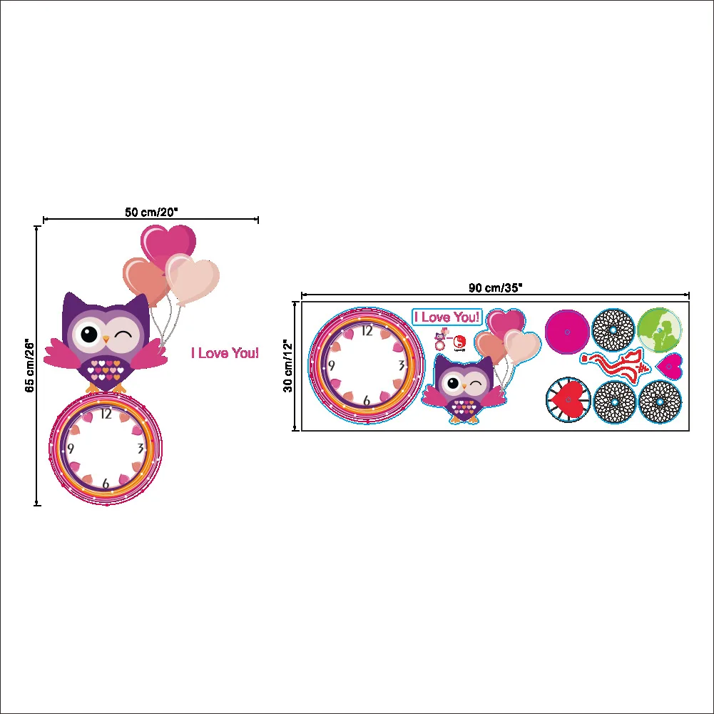 2017 модные современные настенные часы наклейки на стену с рисунком совы