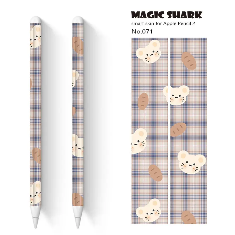 Magic Shark 3M PVC Cute Cartoon Bear Sun Moon Flower Fruit Skin Tape Sticker Film Case for Apple Pencil 2 No Fade | Мобильные