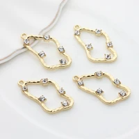 zinc alloy inlaid crystal geometry charms pendant 6pcslot for diy fashion earrings necklace jewelry making accessories