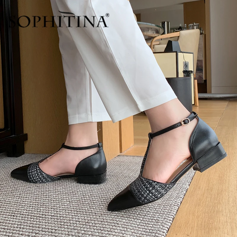 SOPHITINA новая модель женских босоножек Модный пэчворк С Т-образным ремешком