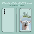 Роскошный квадратный жидкий милый чехол для телефона Huawei P20 Pro Lite, мягкий силиконовый защитный чехол для задней панели HuaweiP20 P 20 P20Pro Capa
