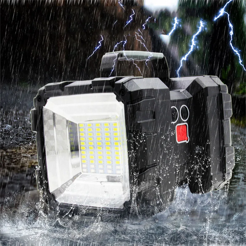 저렴한 P70/P50/L2 + SMD 강한 빛 LED 재충전 용 최고 밝은 다기능 옥외 일 탐조등 손전등 2 개의 향한 경고