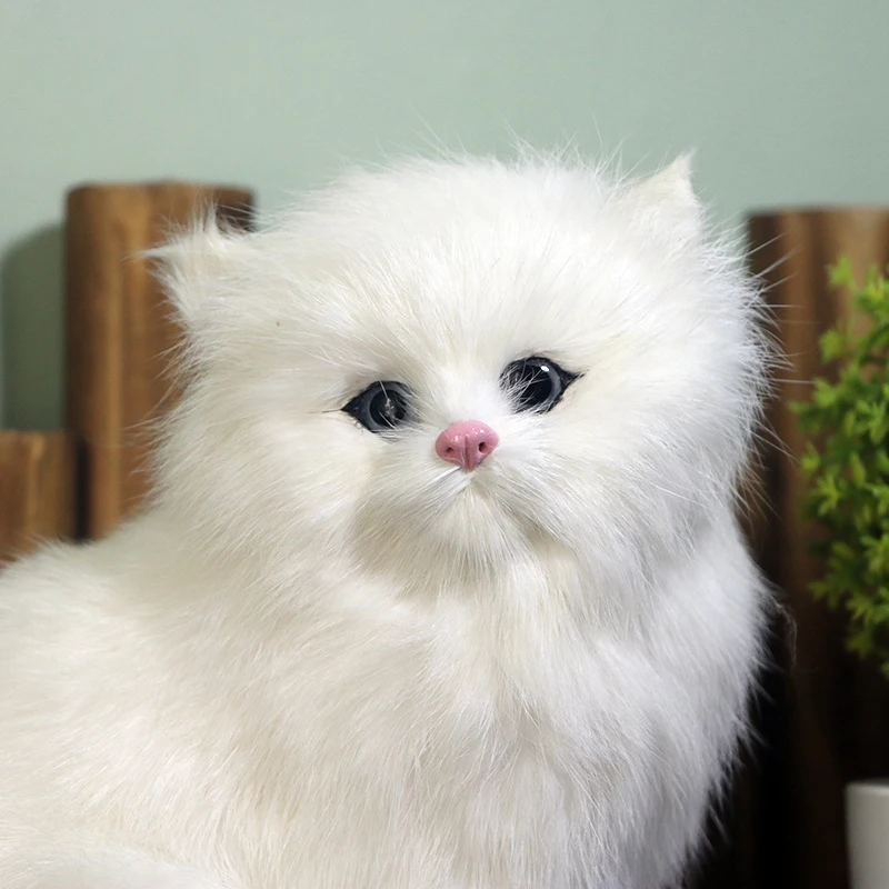 

Realistic Cute Simulation Stuffed Plush White Persian Cats Toys Cat Dolls Table Decor Kids Boys Girls