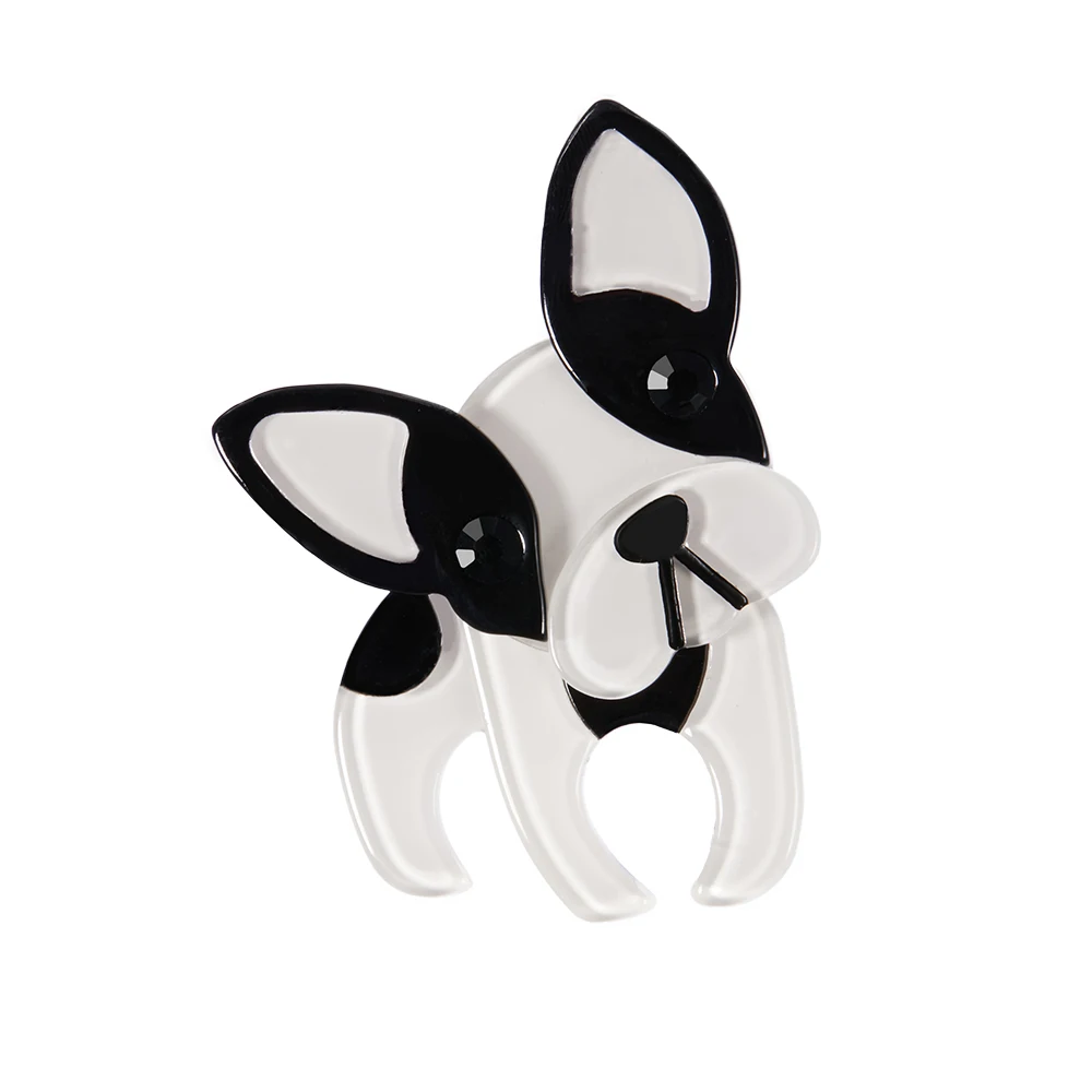 

ASCONA Handmade Custom Acrylic Cartoon Dog Brooches For Women Animal Party Causal Brooch Safety Pins Jewelry Accessories Gifts