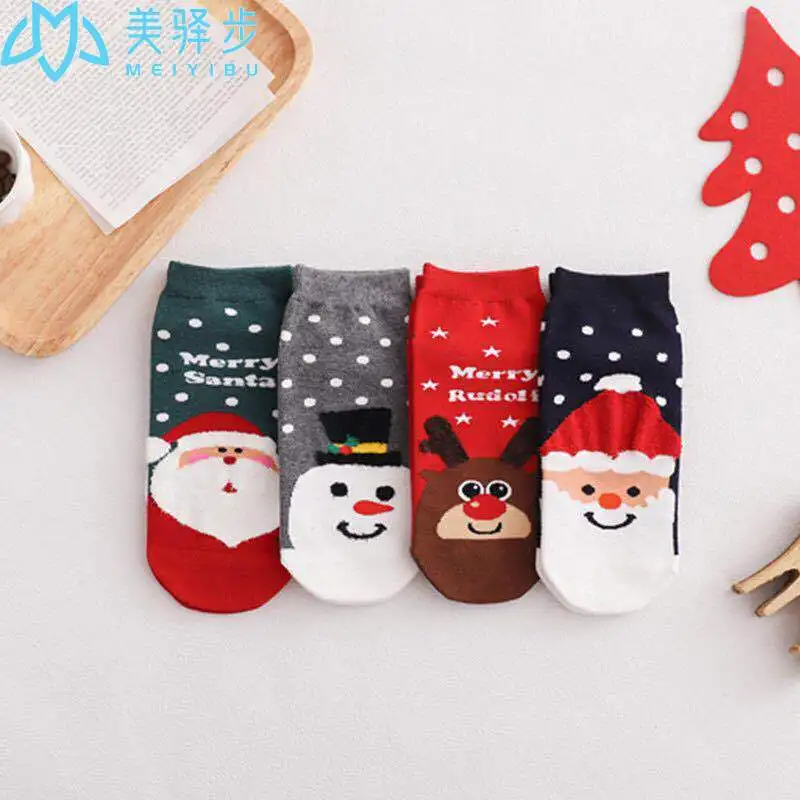 12 Pairs Per Set Socks Christmas Lovely Women Socks Personality Three-dimensional Cotton Boat Socks Red Socks Wholesale