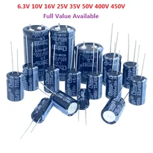 6.3V 10V 16V 25V 35V 50V 400V 450V 1Uf 2.2Uf 4.7Uf 10Uf 1000Uf 22Uf 33Uf 47Uf 470Uf 100Uf 220Uf Aluminium Elektrolytische condensator