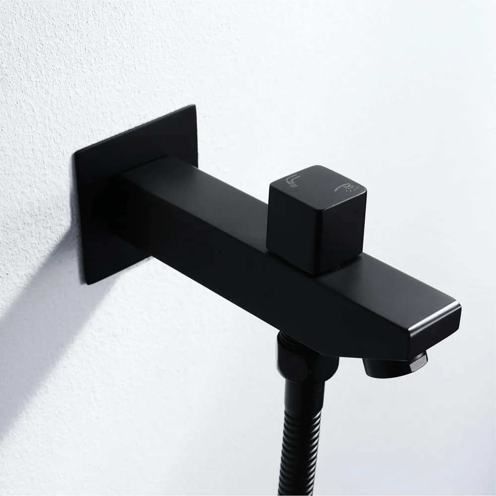 

Bathroom Shower System Set Black Rainfall Shower Head Kit LED Bathroom Shower Faucet Mixer Ceiling Shower Head Set Wall Mount