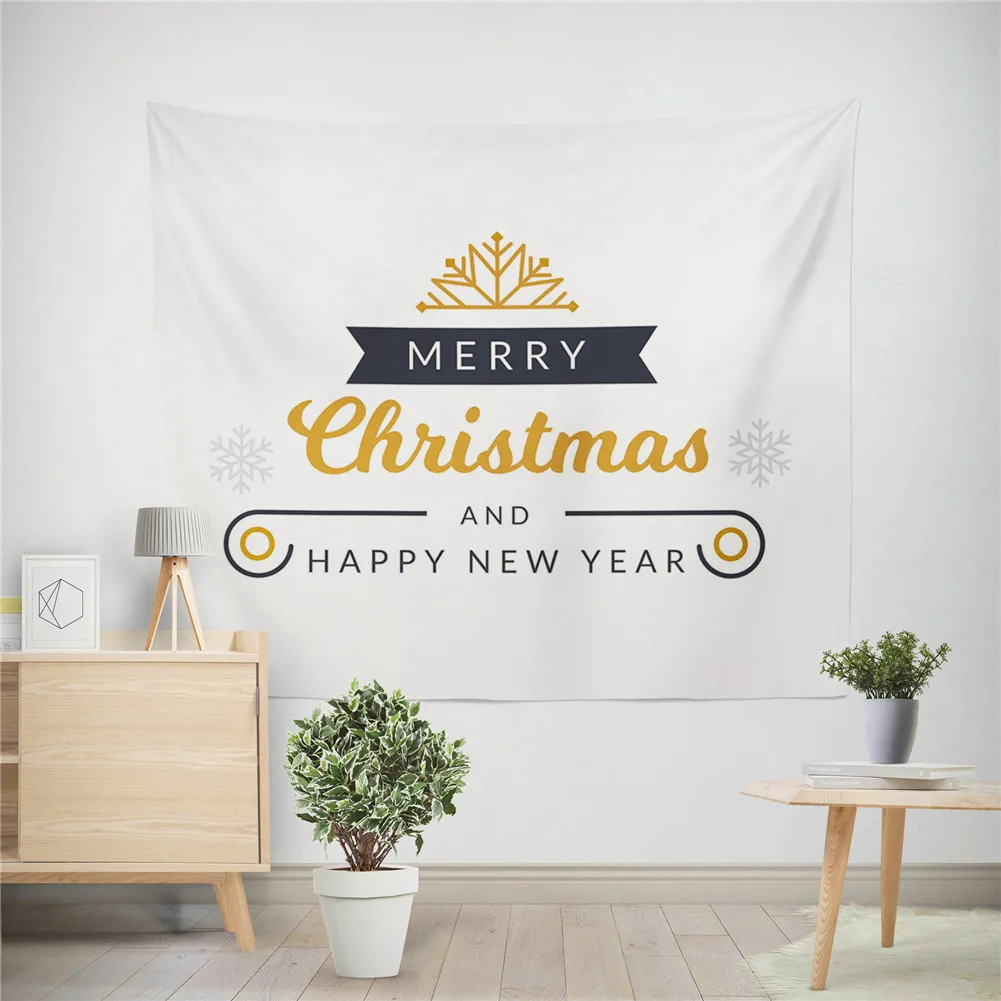 

Cartoon Christmas Tapestry Santa Clause Printing Home Wall Decoration Elk Wall Hanging Snowman for Christmas Party Beach Throw