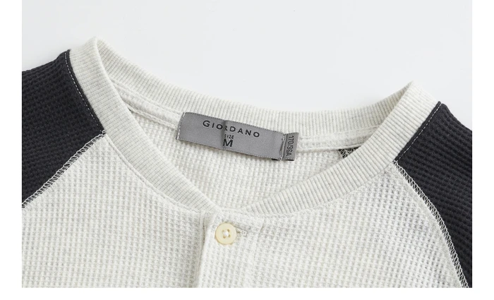 Giordano Мужская футболка с горлышком и вафельным воротником, Camiseta Masculina, контрастный цвет, легкая Толстая Мягкая футболка Poleras Hombre 01029796