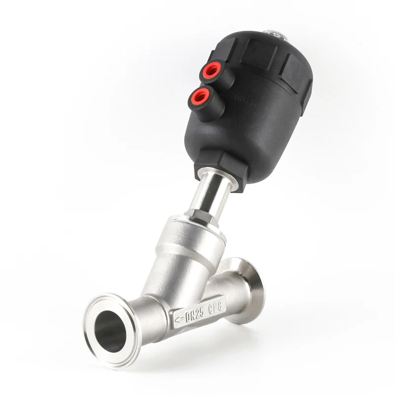 

1/2" 3/4" 1 inch 304 Stainless Steel Pneumatic Quick-install Angle Seat Valve 16bar Angle Seat Valve PTFE Sealing