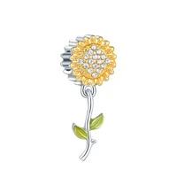 cute sunflower pendant fit original pan charm pulsera women sun flower charms for bracelet making diy berloque beads accessories