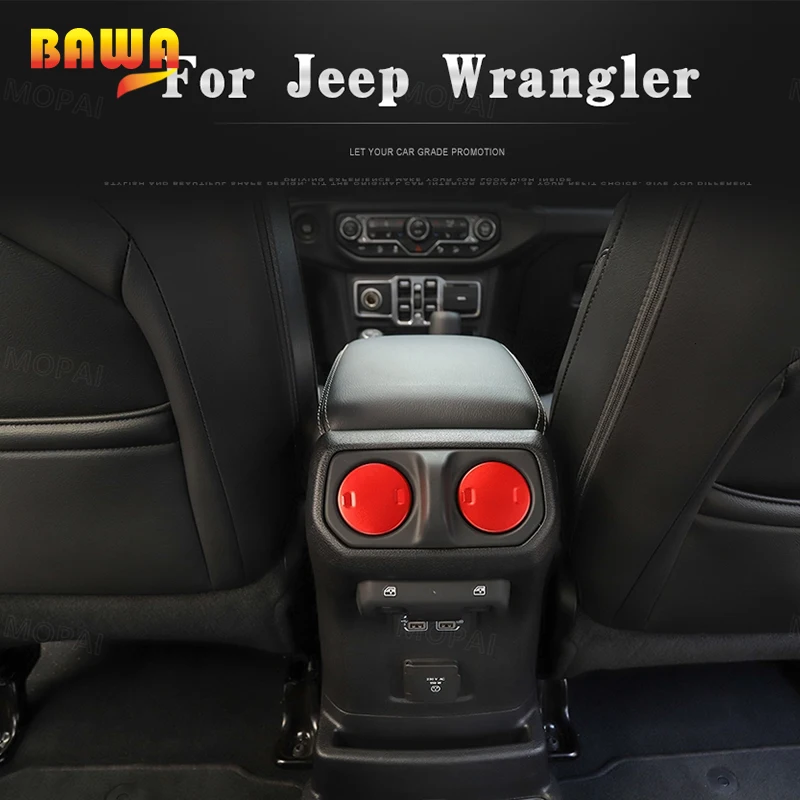 

BAWA Car Rear Armrest Box Air Conditioner Outlet Decoration Cover Accessories for Jeep Wrangler JL 2018 Interior Mouldings