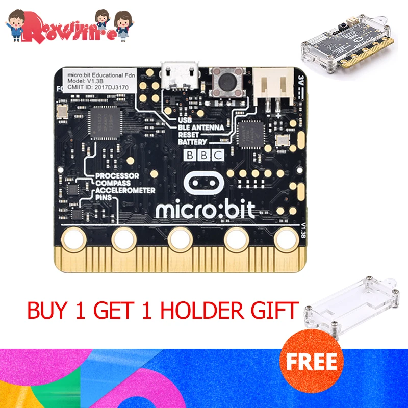 Высокая Рекомендуемая 1 шт. DIY Англия BBC Microbit Go NRF51822 макетная плата питона начинающих графическое Программирование