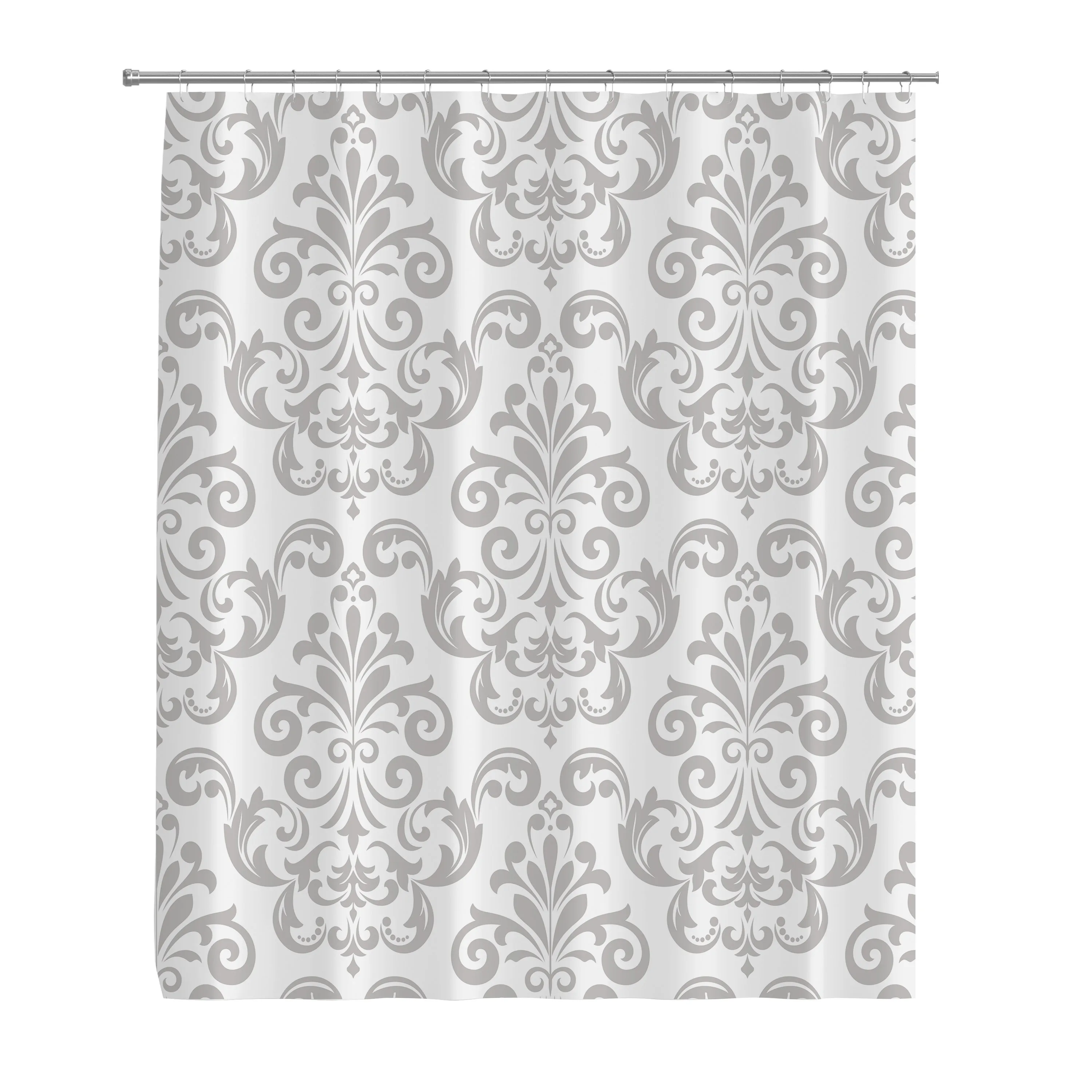 Серебряные античные в стиле серое барокко и белые цветочный графический узор