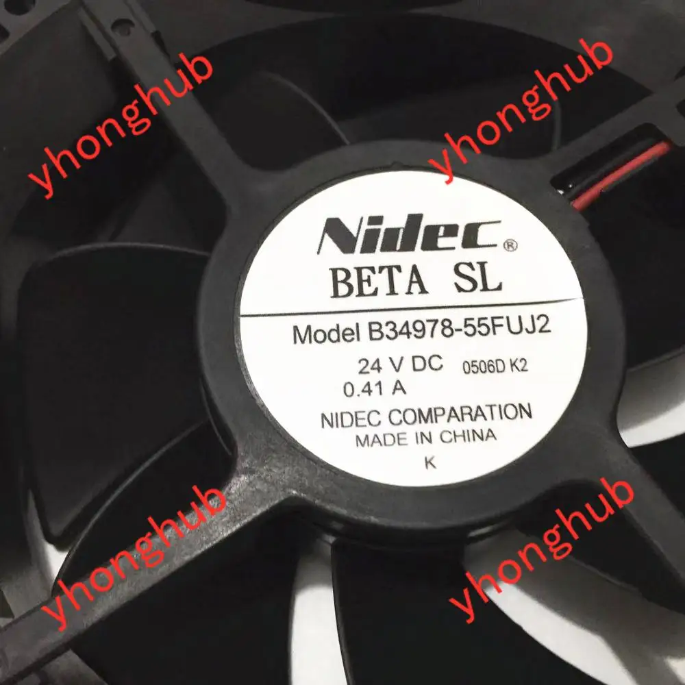 Вентилятор охлаждения сервера Nidec B34978 55FUJ2 DC 24V 0.41AMP 2 провода 120x120x38 мм|square fan|server fandc