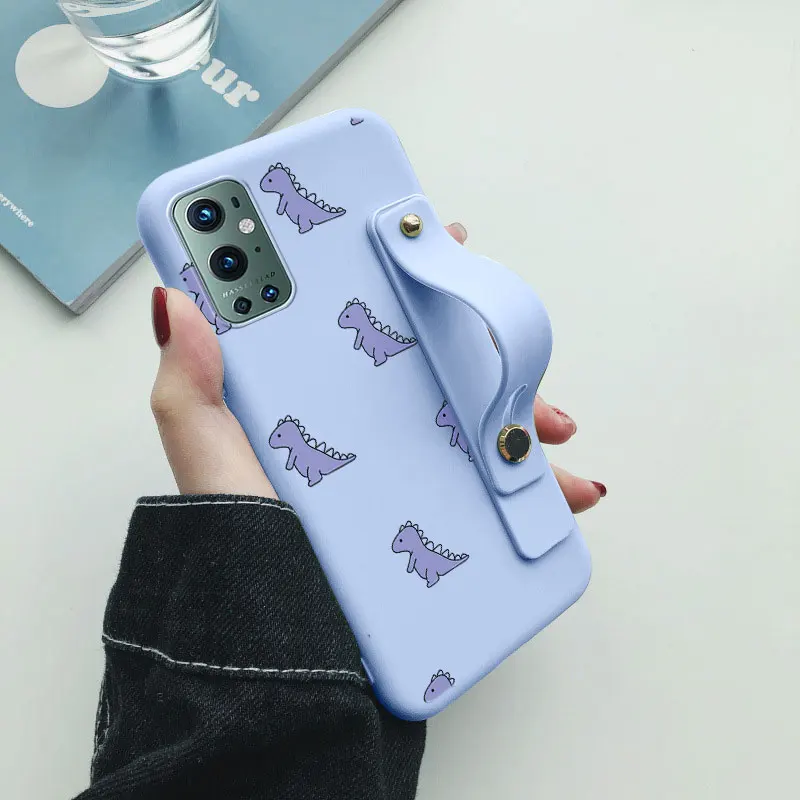 for oneplus 9 pro case silicone wrist strap holder stand phone cover fundas for one plus 9pro 19 oneplus9 pro love heart bumper free global shipping